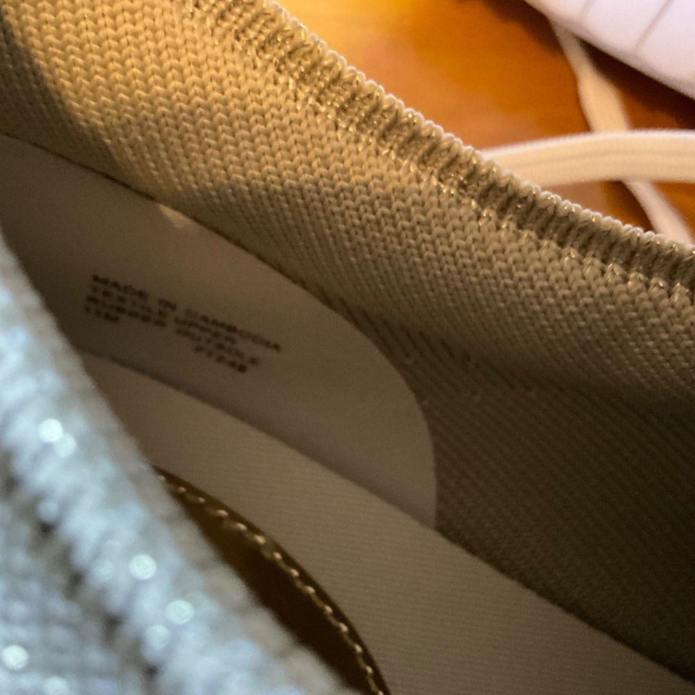 Michael Kors Women Beige Gold Metallic Lace Up Low Top‎ Sneakers Shoes SZ 11 New - Picture 9 of 10